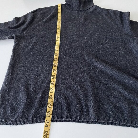 August Silk Cashmere Sweater Turtleneck Dark Gray XL Minimalist Capsule Office - Picture 6 of 8